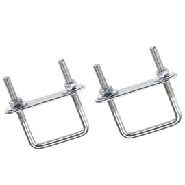 TOP-VIGOR 2 sets M6 Square U-Bolts, 42mm Inner Width 70mm Length Steel U-Bolts with Nut, Plate, Washer for Building Installations Mechanical Parts Connection Cehicles Ships