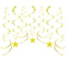 Party Star Swirl Decorations, Gold Foil Ceiling Hanging Swirl Decorations