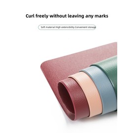 Yutry&lyin Heat Insulation PU Leather Table Mat Set of 2,non-slip,washable,wipe-clean,waterproof,oil resistant,thickened material anti-scald,suitable for home,kitchen and office desk (Pink)