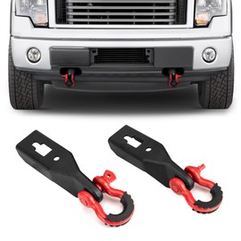 WeiSen Front Tow Hook Shackle Mount Kit with 3/4inch D Ring Shackles Compatible with Ford F-150 2WD 4WD 2009-2020