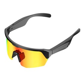 Smart glasses Bluetooth stereo dual-channel professional cycling outdoor windproof sand polarizing goggles men and women the same - Color: Gold