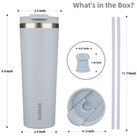 BJPKPK 30oz Stainless Steel Insulated Tumbler With lid And Straw Travel Coffee Thermal Tumblers Cup For Women And Men,Modern Blue