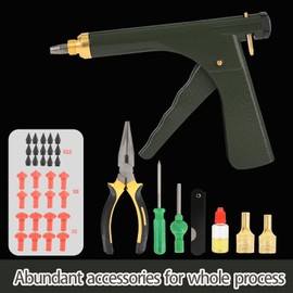 Tire Repair Kit With Plugs Mushroom Tire Plug Kit Tire Patch Kit Heavy Duty Professional Tubeless Tire Gun Puncture Kit for Tyre Punctures and Flats on Cars Motorcycles Trucks and Tractors (Green)