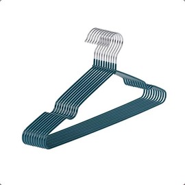 AZhause Closet Wire Coat Metal Hangers for Adults, Clothes Hanger for Cloth Non-Slip Dip Hangers, 10-Pack (Pine Green)