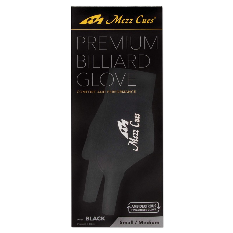MEZZ Premium Billiard Glove - Fits Either Hand (Large/X-Large, Black)