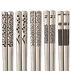 Chopsticks Stainless Steel 5 Pairs, Japanese Metal High-Quality Reusable Chopsticks