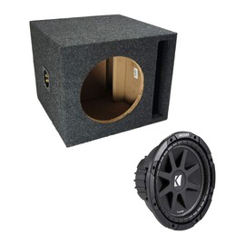 American Sound Connection ASC Package Single 10" Kicker Sub Transmission Line Port Subwoofer Enclosure C10 Comp 300 Watts Peak