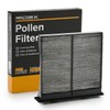 RIDEX Cabin Air Filter 424I0722 Pollen Filter Activated Carbon Height: