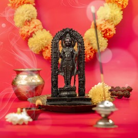 Tarini Gallery God Ramlala Statue Sculpture Idol Bhagwan Murti Figurine Decorative Showpiece for Home Office Pooja Ghar Temple Décor and Gifting (Ramlala)