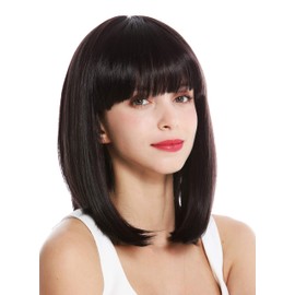 WIG ME UP - VK-1-3HDEEPVIOL quality women's wig short shoulder length long bob fringe sleek dark brown violet