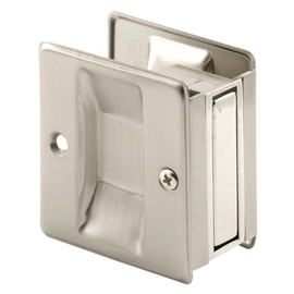 Prime-Line N 7238 Pocket Door Handle and Pull, 2-1/2 In. L X 1-3/8 In. W X 2-3/4 In. D, Solid, Satin Nickel Plated (Single Pack)