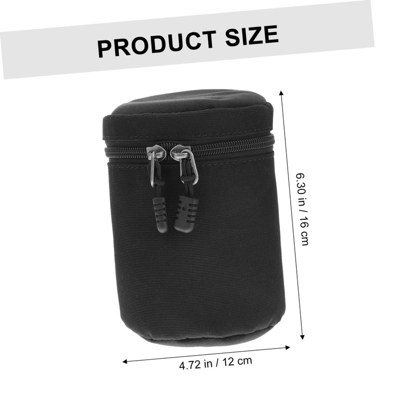 TEHAUX Camera Lens Pouch Durable PU Material Shockproof Protection for