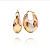 18k Layered Real Gold Filled Oval Bamboo Multi colors Hoop