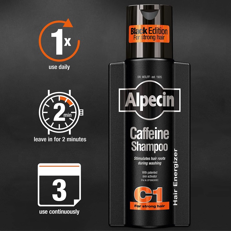 Alpecin Caffeine Shampoo C1 Black Edition with Bold Fragrance 8.45