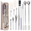 Glarks 14Pcs Capsule Filling Micro Lab Spoon Kits Sampling Spoon