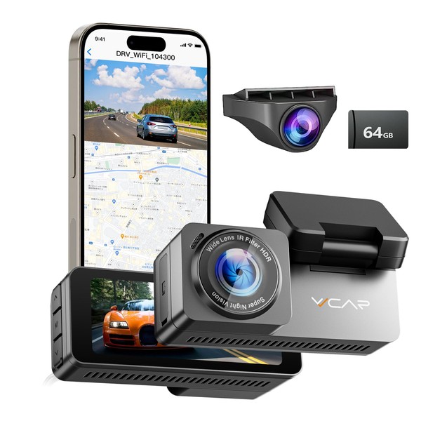 Dash Camera, 4K Recording, 2160P, Front and Rear Cameras, 8