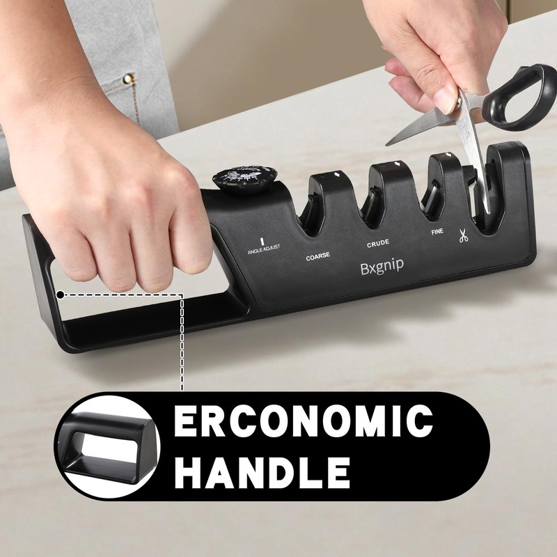 Bxgnip Professional Knife Sharpener with 6 Adjustable Sharpening Angles,and also