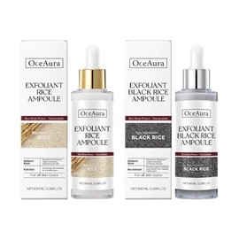 Suero Arroz Negro Niacinamida y Suero Arroz Niacinamida, 2 En 1 Kit de Sérum Facial, Luminosidad, Exfoliación, Líneas Finas, Arrugas, Fórmula Hipoalergénica para Todo Tipo de Piel（200ml）