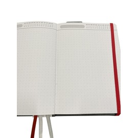 CR Gibson Black Leatherette Bulleting Log Journal 240 White Pages with Dotted Grid