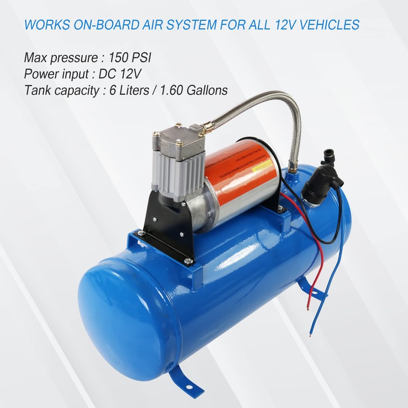 JDMSPEED New 150PSI DC 12V Air Compressor with 6 Liter