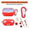 Case for Beats Solo Buds Case Cover with Flower Keychain,