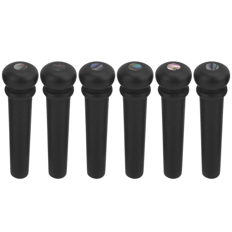 6pcs Ebony Acoustic Guitar Pins Pegs Guitar Parts Replacement Tool