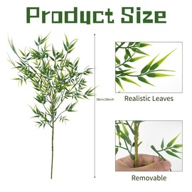 VIOCIWUO 5Pcs Artificial Bamboo Leaves Faux Bamboo for Tall Vase Artificial Bamboo Plant Branch Greenery Plant for Hotel Home Wall Farmhouse Decoration