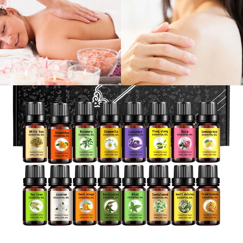 16pcs 10ml Essential Oils Set Aromatherapy Organic Massage Gua Sha