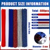 600 PCS Pipe Cleaners, Red Blue White Pipe Cleaners Bulk