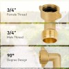 Sicilamiu 2Pcs 90 Degree Garden Hose Elbow, 3/4" Solid Brass