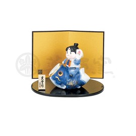 Yakushiken Mayo Doll, Made in Japan, Mini, Compact, Palm Size, Ceramic, Dyed Brocade Koinobori Momotaro
