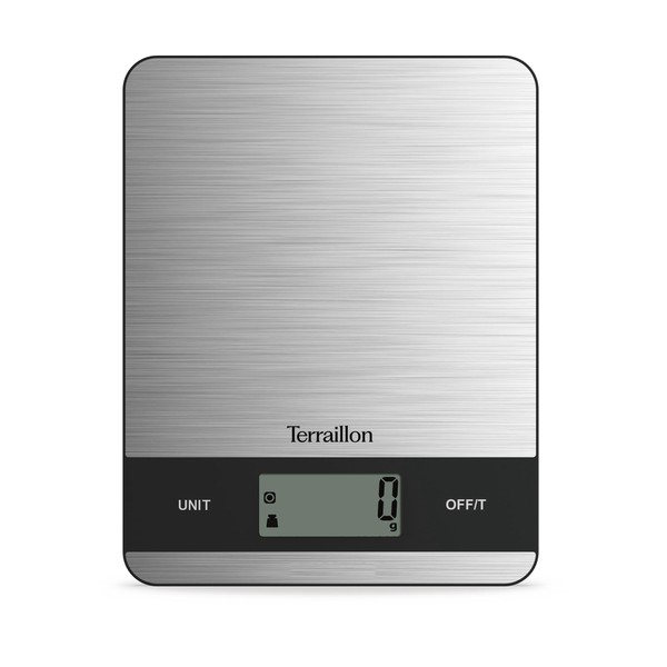 TERRAILLON - SLIM STEEL - Electronic Kitchen Scale, Large LCD