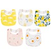 AUPOWER Baby Bibs, Pack of 5 Drool Bibs Baby, Adjustable