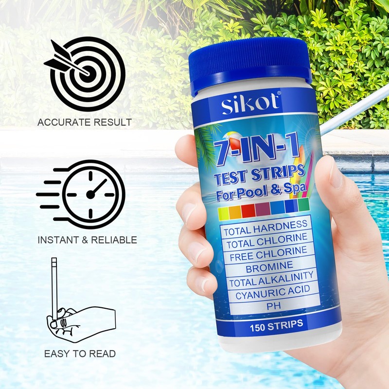 Hot Tub Test Strips 7-In-1 (150Pcs)| Ph Test Strips For