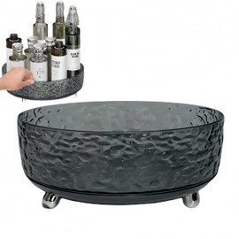 Lazy Susan Organizer，Small Sizes 9 inch Rotating Tray, Bathroom & Kitchen Turntable for Vanity, Countertop, Table Top, Cabinet, Pantry and Refrigerator, Perfume, Skin Care, Makeup, Spice Organizer