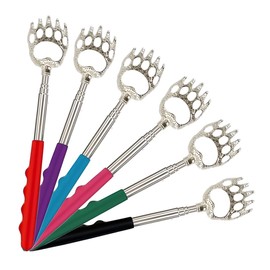 6-Pack Stainless Steel Back Massage Sticks – Extendable Itch Relief Tools with Soft Rubber Grip, Portable Body Massagers for Neck, Shoulders, and Back, Compact Pocket-Sized Design