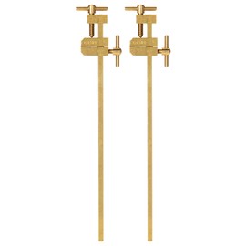 KAKURI Small Bar Clamps for Woodworking 5" HATAGANE Japanese Wood Clamps, Metal Parallel Clamps Tool Set 2 Pcs, Brass Gold, Made in JAPAN