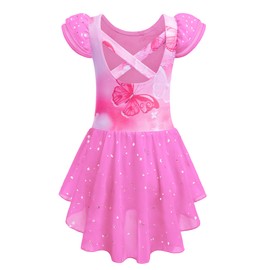 Zaclotre Girls Ruffle Sleeve Ballet Leotard with Skirt Criss-Cross Back Dance Dresses Outfit