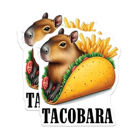 (2 Pack) Tacobara Magnets - Fun Capybara Taco Art Magnets - Cute Animal Fridge Magnets - 5" On Longest Side - for Cars, Fridges, Toolboxes - Made in USA - MAG3748