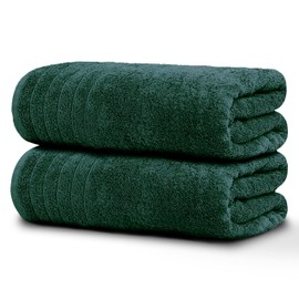 Tens Towels Pack of 2 Extra Large Bath Sheets 35 x 70 Inches, 100% Cotton, Larger & Lighter Weight, Quicker to Dry, Super Soft & Absorbent, Oversized Bath Towels, Hunter Green