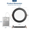 Amico Black 1 Pack 6 Inch 5CCT Ultra-Thin LED Recessed
