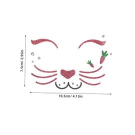 OHPHCALL Rabbit Face Sticker Temporary Body Decals Easter Bunny Ears Headband for Party Art and Favor