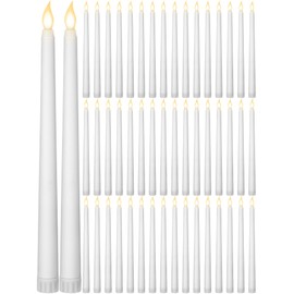 Funtery 48 Pcs Flameless LED Taper Candles Fake Candles Battery Operated Candles Bulk 11 Inch Flickering Taper Candles LED Tall Candles for Christmas Valentine's Day Church Wedding