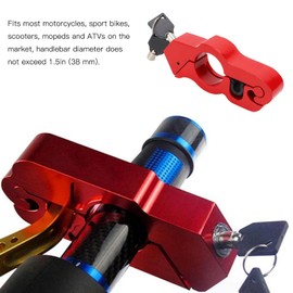 Universal Motorcycle Lock, Front Brake and Clutch Locks for Dirt Bike, Security Lock Motorcycle Handlebar Lock Anti Theft Grip Lock for Moped Scooter Motorbike, ATV, Red