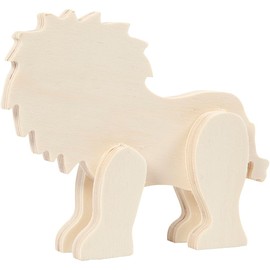 Animal Figurine Lion Height 13 cm Width 16 cm Plywood