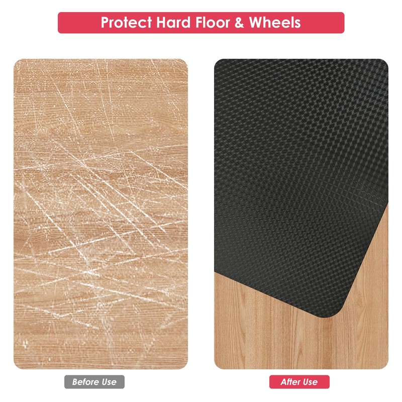 Vicwe Gaming Chair Mat for Hardwood Floor, 63"×51" Large Office