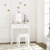 UTEX Kids Vanity Table and Chair Vanity Set with Mirror