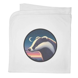 Azeeda 'Badger By Moonlight' Cotton Baby Blanket/Shawl (BY00044859)