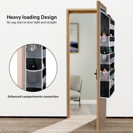 Univivi Hanging Storage Organizer Nursery Closet Cabinet Baby Storage with 5 Large Compartments 6 Side Pockets for Cosmetics, Toys and Sundries (Black)