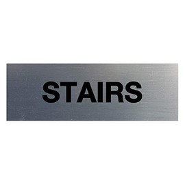 Signs ByLITA Basic Stairs Sign (Brushed Silver) - Medium